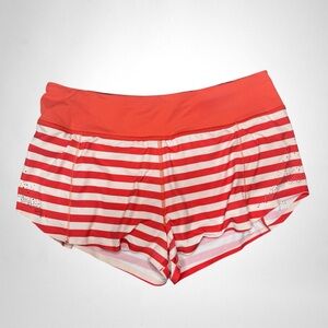 Lululemon Run Light As Air Short Fearless Red Waldo Stripe 2012 Seawheeze Size 8